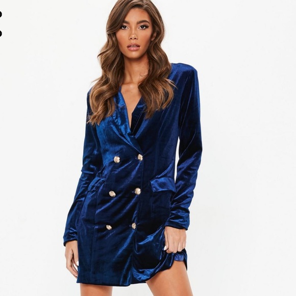 missguided velvet blazer dress